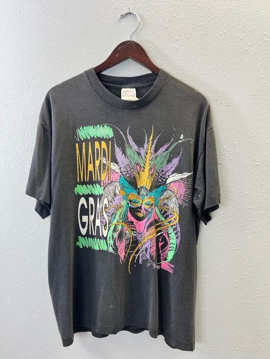 Tennessee River Other - Vintage 90s Mardi Gras Mask T Shirt XL Tennessee River Single Stitch Fade 0167